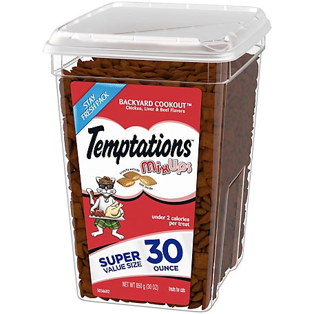 Temptations MixUps Chicken, Liver and Beef Flavor Backyard Cookout Crunchy and Soft Cat Treats, 30 oz.