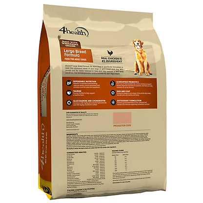 4health with Wholesome Grains Large Breed Adult Chicken Formula Dry Dog Food, 45 lb. Bag