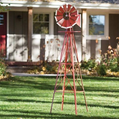 SMV Industries 8 ft. Red with White Accent Windmill