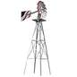 SMV Industries 8 ft. Silver with American Flag Accent Windmill