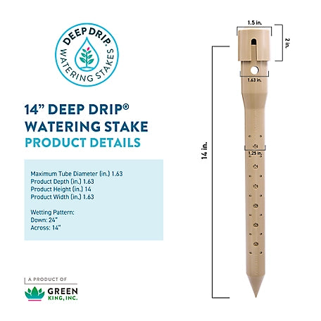 Green King 14 in. Deep Drip Watering Stakes, 3-Pack