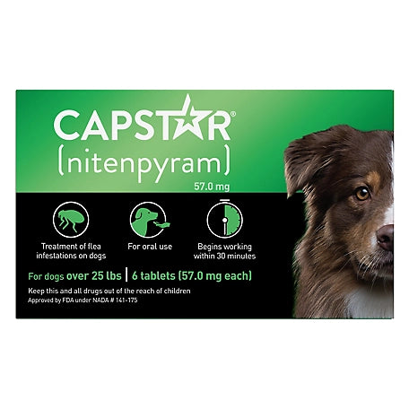 Capstar Flea Control Tablets for Dogs 25 lb. and Up, 6 ct.  4.0 (164) SKU: 146370799