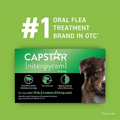 Capstar Flea Control Tablets for Dogs 25 lb. and Up, 6 ct.  4.0 (164) SKU: 146370799