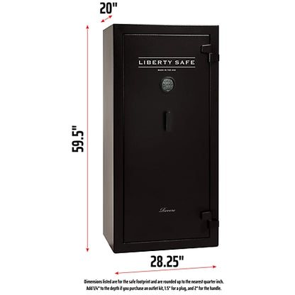 Liberty Safe Revere, 30 Long Gun + 4 Handgun, E-Lock, 40 Min Gun Safe, Black