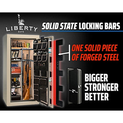 Liberty Safe Revere, 30 Long Gun + 4 Handgun, E-Lock, 40 Min Gun Safe, Black