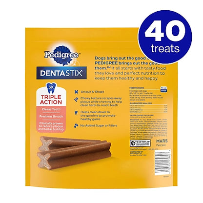 DENTASTIX Large Dog Dental Treats Beef Flavor Dental Bones, 2.08 lb. Value Pack (40 Treats)