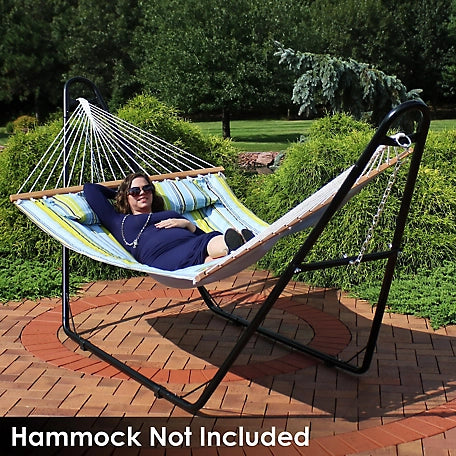 Sunnydaze Decor Universal Multi-Use Heavy-Duty Steel Hammock Stand for 9 to 14 Feet Hammocks - 550 lb Weight Capacity - Black