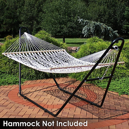 Sunnydaze Decor Universal Multi-Use Heavy-Duty Steel Hammock Stand for 9 to 14 Feet Hammocks - 550 lb Weight Capacity - Black