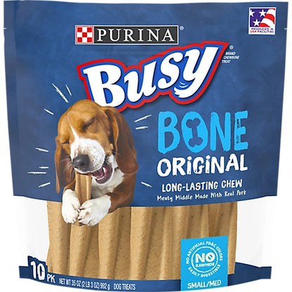 Purina Busy Original Pork Flavor Small/Medium Dog Bone Treats, 10 ct.