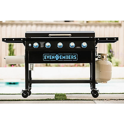 Even Embers Gas 5-Burner Griddle with Lid