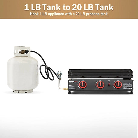 Royal Gourmet 5 ft. Propane Hose Adapter, 1 lb. Portable Appliance to 20 lb. LP Tank Converter with Type 1 Connection, ADA1001