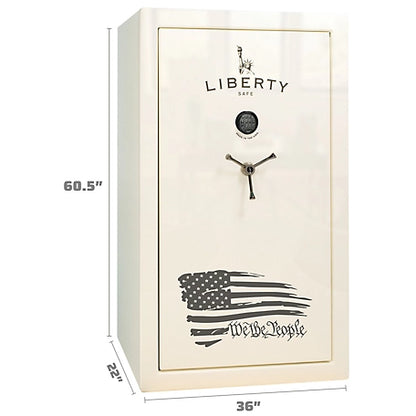 Liberty Safe We the People, 44 Long Gun + 6 Handgun, E-Lock, 60-Min Gun Safe, White Gloss