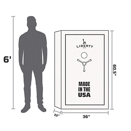 Liberty Safe We the People, 44 Long Gun + 6 Handgun, E-Lock, 60-Min Gun Safe, White Gloss