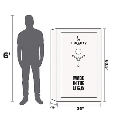 Liberty Safe We the People, 44 Long Gun + 6 Handgun, E-Lock, 60-Min Gun Safe, White Gloss