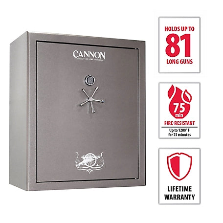 Cannon 81 Long Gun, E-Lock, 75 Min. Fire Rating, Gun Safe, Gray