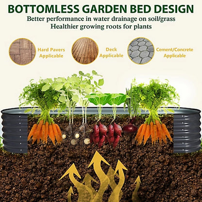 Veikous 9-in-1 Modular Metal Raised Garden Bed Kit