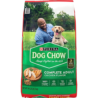 Purina Dog Chow Complete Adult Dry Dog Food Kibble with Chicken Flavor