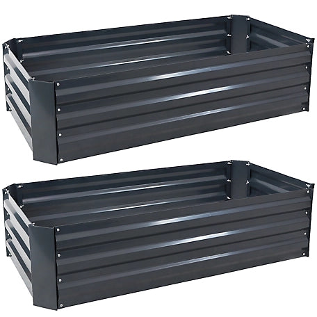 Sunnydaze Decor 236 qt. Galvanized Steel Raised Garden Beds, 2-Pack