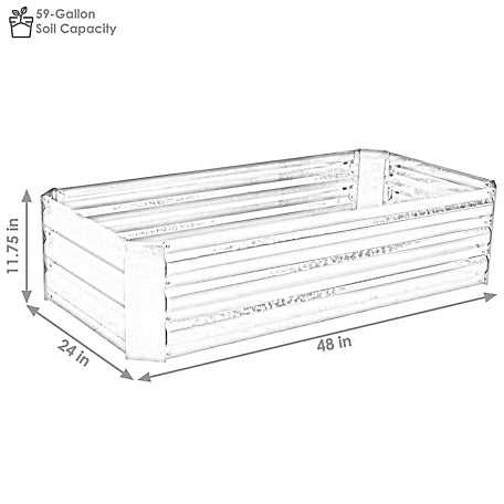 Sunnydaze Decor 236 qt. Galvanized Steel Raised Garden Beds, 2-Pack