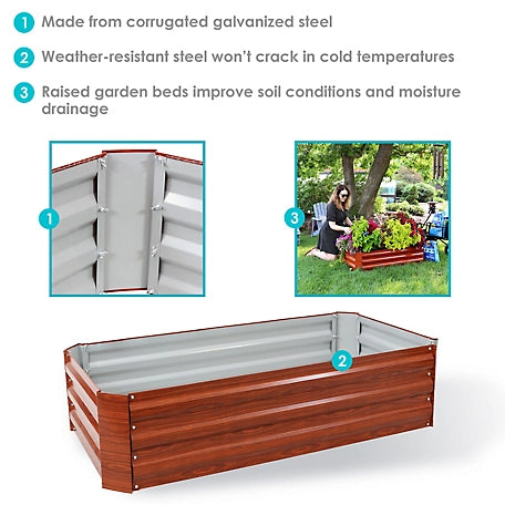 Sunnydaze Decor Galvanized Steel Raised Beds, 2-Pack, , HB-536-2PK