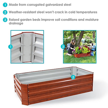 Sunnydaze Decor Galvanized Steel Raised Beds, 2-Pack, , HB-536-2PK