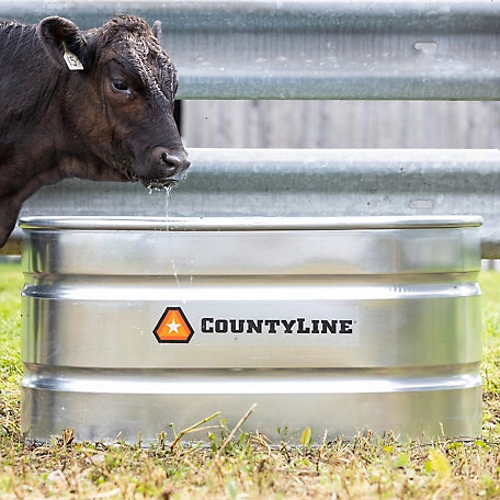 CountyLine 100 gal. Oval Galvanized Stock Tank, 2 ft. X 4 ft. X 2 ft.