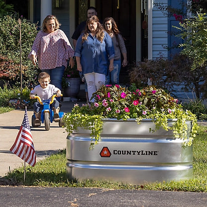 CountyLine 100 gal. Oval Galvanized Stock Tank, 2 ft. X 4 ft. X 2 ft.