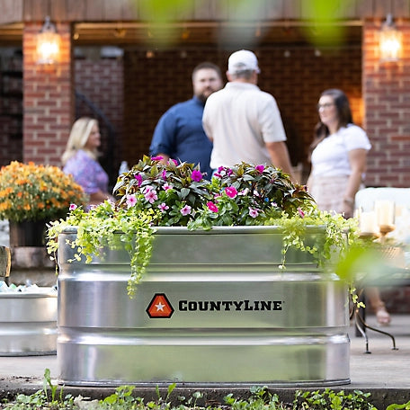 CountyLine 100 gal. Oval Galvanized Stock Tank, 2 ft. X 4 ft. X 2 ft.