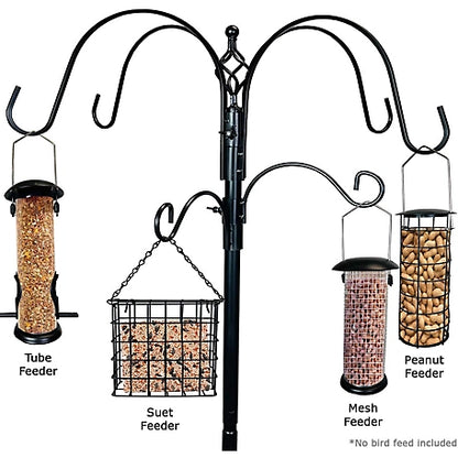 Ashman Deluxe Premium Bird Feeding Station with 4 Multiple Hooks and 4 Bird Feeders Hanging Kit for Attracting Wild Birds