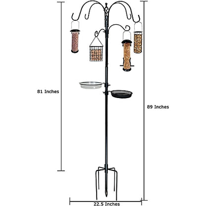 Ashman Deluxe Premium Bird Feeding Station with 4 Multiple Hooks and 4 Bird Feeders Hanging Kit for Attracting Wild Birds