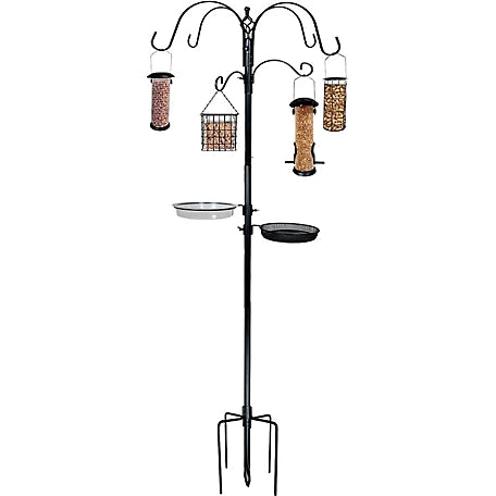 Ashman Deluxe Premium Bird Feeding Station with 4 Multiple Hooks and 4 Bird Feeders Hanging Kit for Attracting Wild Birds