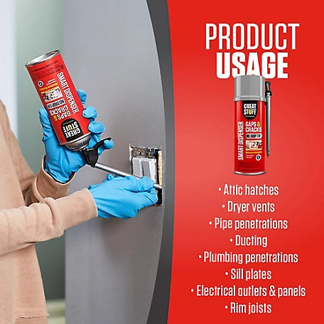 GREAT STUFF Smart Dispenser Gaps and Cracks Insulating Foam Sealant, 12 oz.