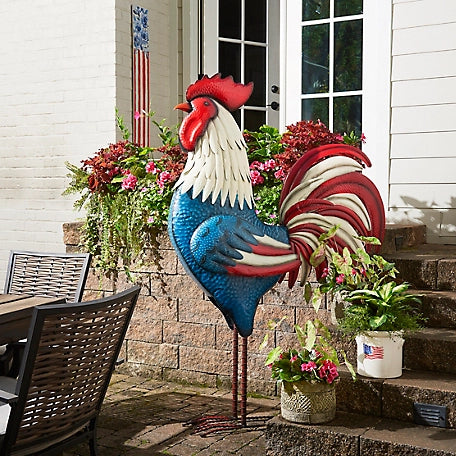 Red Shed 6ft. Patriotic Rooster