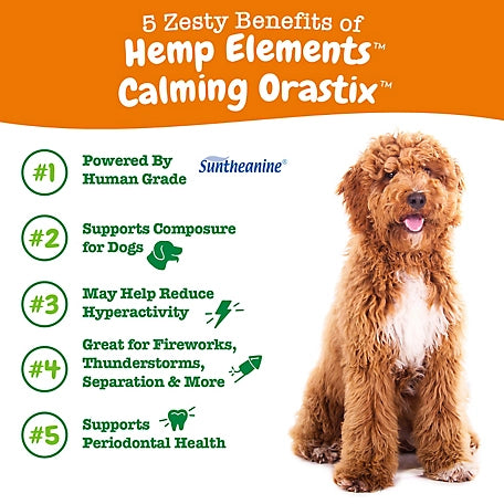 Zesty Paws Hemp Elem Calm OraStix, Peppermint, 12 oz.