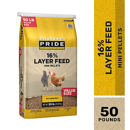 Producer's Pride 16% Layer Pellets Poultry Feed, 50 lb.