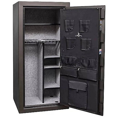 Liberty Safe Revere, 42 Long Gun + 4 Handgun, E-Lock, 3 Spoke Handle, 40 Min Gun Safe, Midnight Bronze