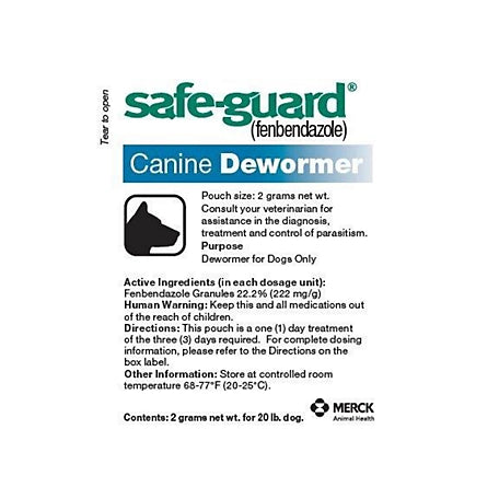 Merck Safe-Guard Canine Dewormer for Puppies and Dogs, 2g