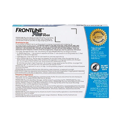 Frontline Plus Flea and Tick Topical Treatment for Dogs 23-44 lb., 3 ct.