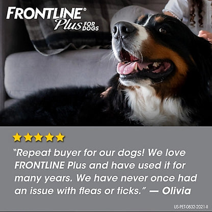 Frontline Plus Flea and Tick Topical Treatment for Dogs 89-132 lb., 3 ct.