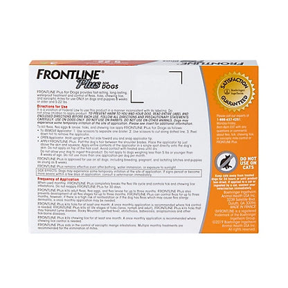 Frontline Plus Flea and Tick Topical Treatment for Dogs Up to 22 lb., 3 ct.