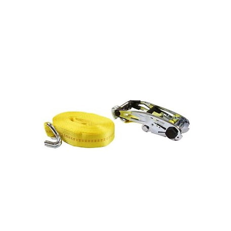 Smart Straps 2 in. x 27 ft. Ratchet with Double J-Hook, 3,333 lb. Capacity, Yellow