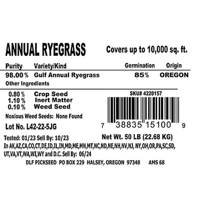 DLF 50 lb. Gulf Annual Ryegrass Grass Seed