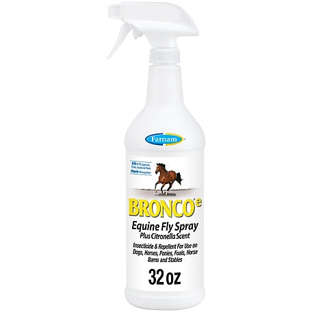 Farnam Bronco E Equine Fly Spray Plus Citronella Scent, 1 qt