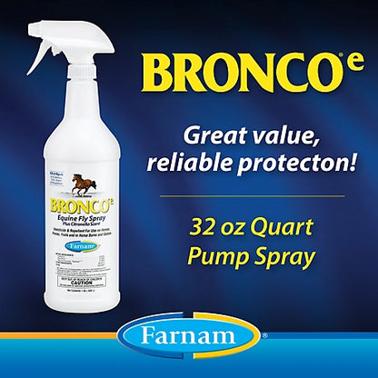 Farnam Bronco E Equine Fly Spray Plus Citronella Scent, 1 qt