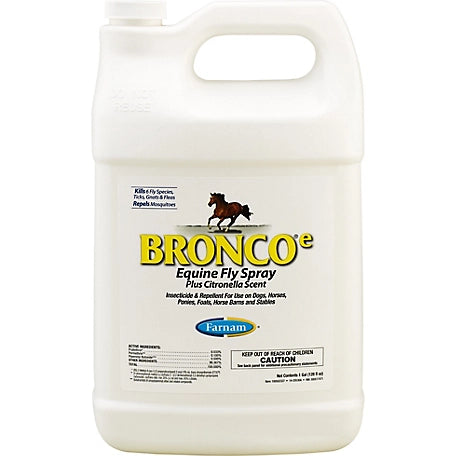 Farnam Bronco E Equine Fly Spray Plus Citronella Scent, 1 gal.