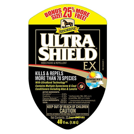 Absorbine UltraShield EX Insecticide and Repellent for Horses, 40 oz.