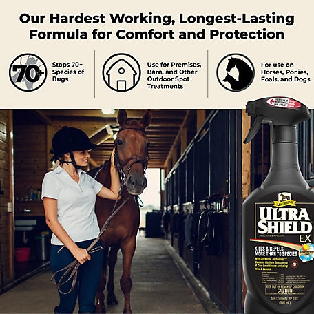 Absorbine UltraShield EX Insecticide and Repellent for Horses, 40 oz.