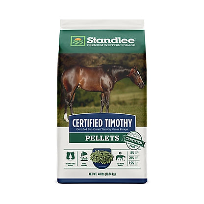 Standlee Premium Western Forage Certified Timothy Grass Hay Pellet Horse Feed, 40 lb.