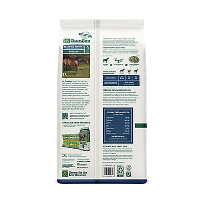 Standlee Premium Western Forage Certified Timothy Grass Hay Pellet Horse Feed, 40 lb.