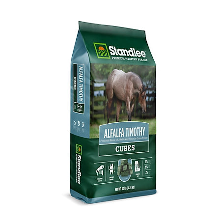 Standlee Premium Western Forage Premium Alfalfa/Timothy Hay Cube Horse Feed, 40 lb.